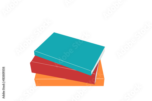 Drawing of a stack of three books, vector illustration.
