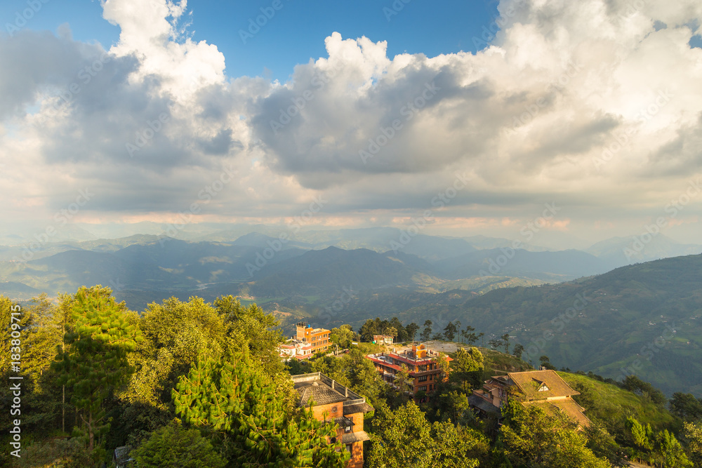 View of the mountains in Nagarkot, Nepal