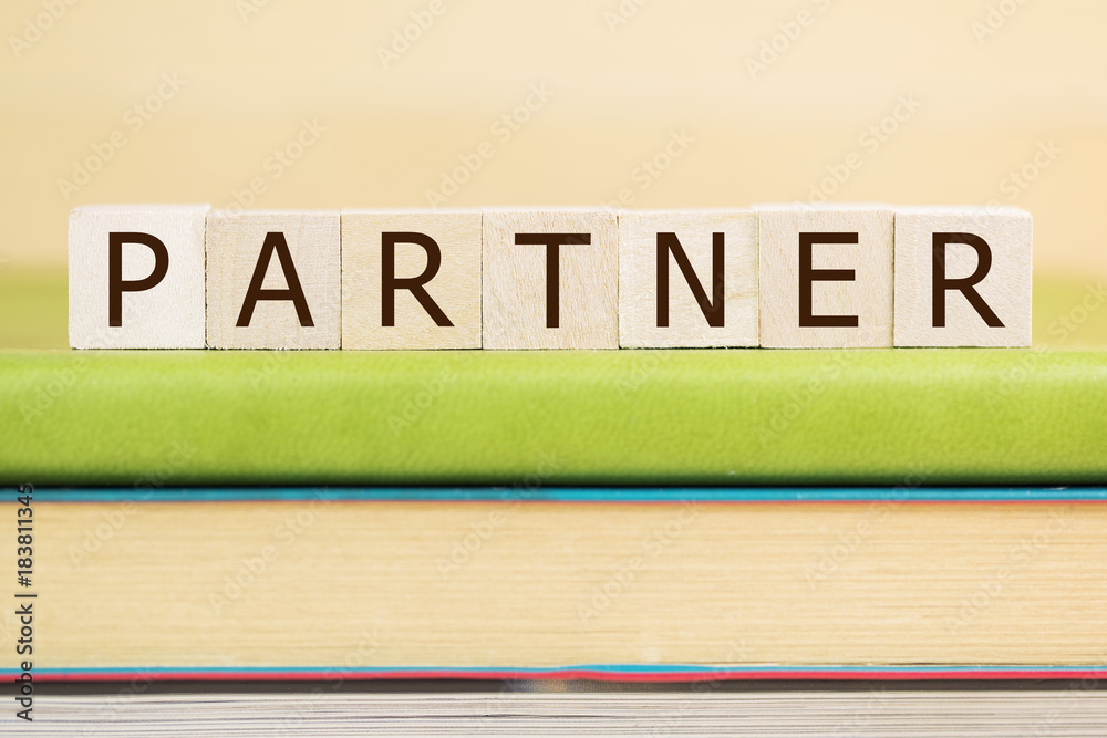 Partner word on wooden cubes background, business concept Partner word on wooden cubes background, business concept