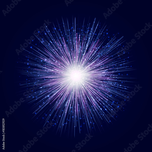 Принти на полотні Explosion on blue background.