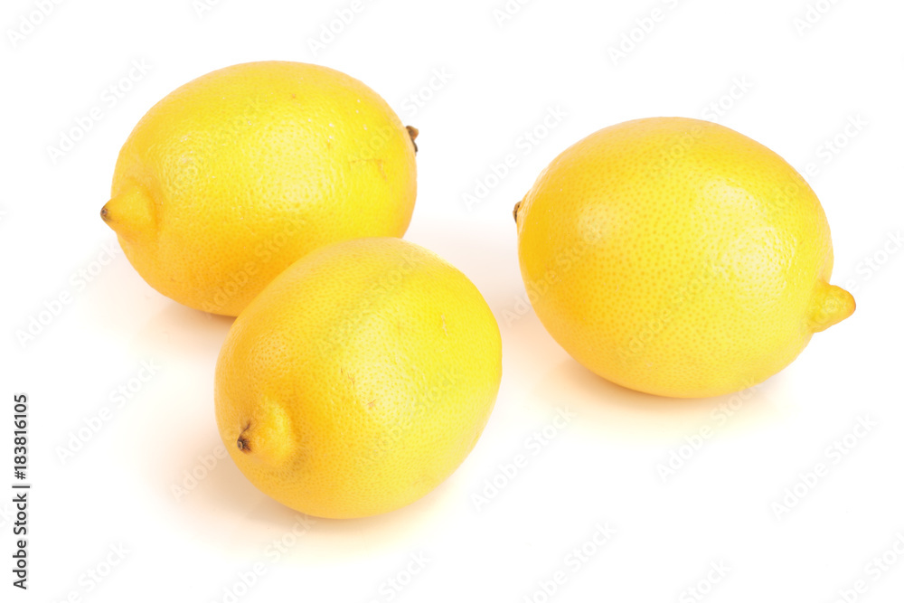 Lemon fruit isolated on white background close-up Lemon fruit isolated on white background close-up