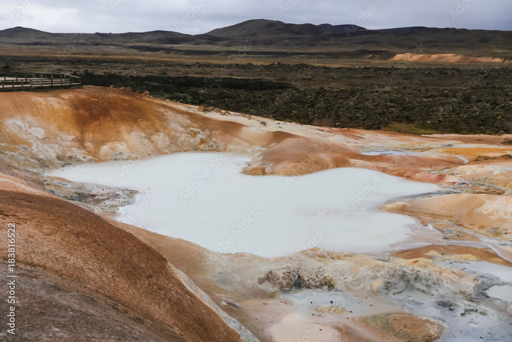 Lake in Leirhnjukur lava field, Iceland