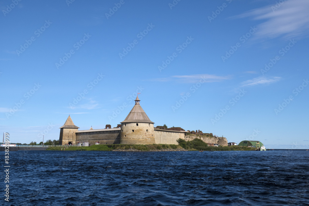 ancient beautiful fortress is located on the island