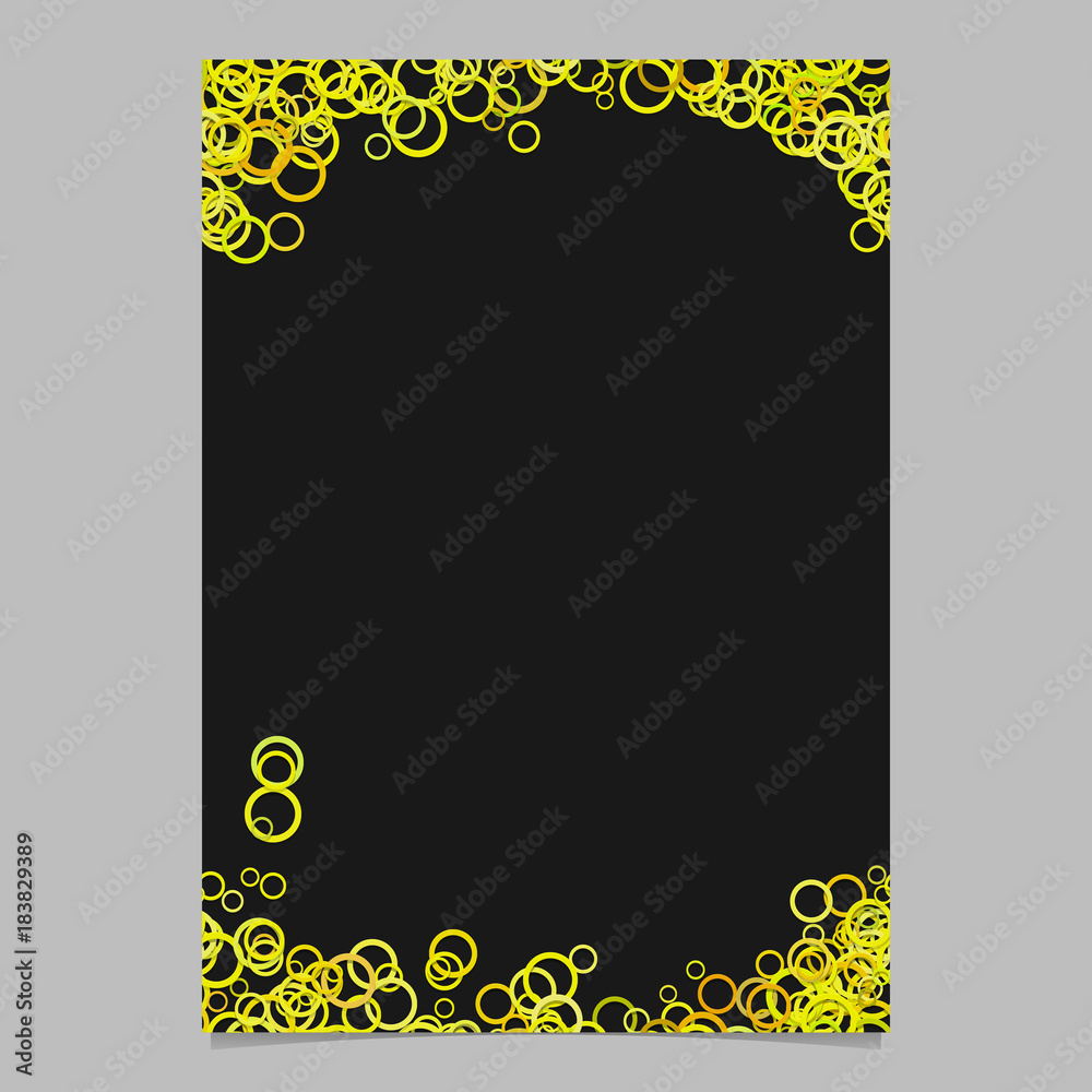 Modern chaotic circle design brochure template - trendy vector blank flyer  background graphic with yellow circles Stock Vector | Adobe Stock