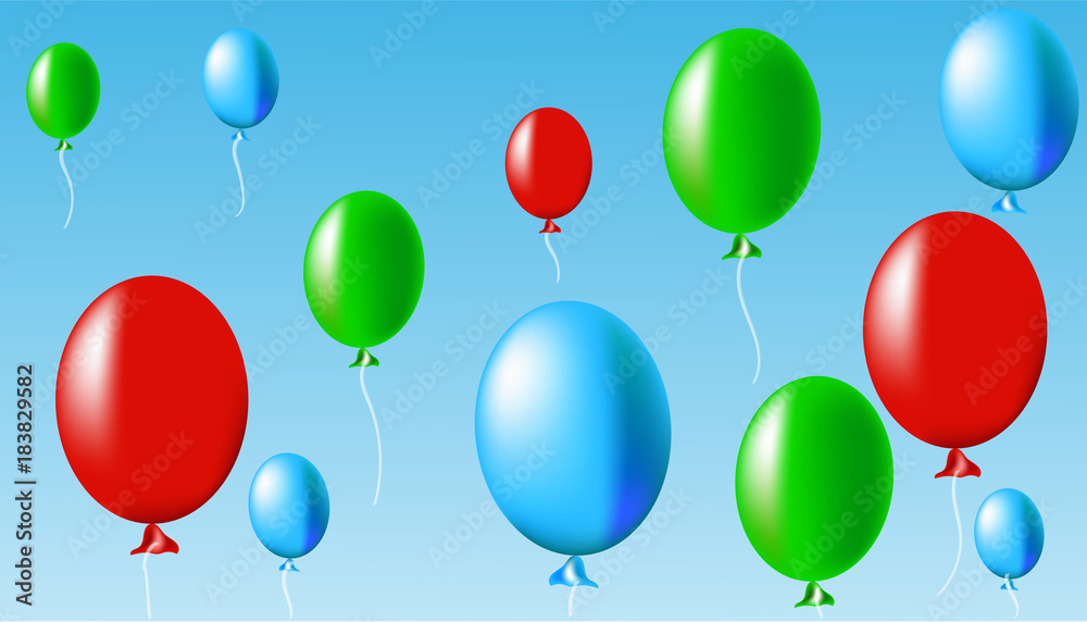 air balloons red green blue