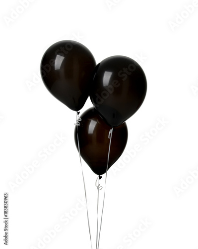 Naklejka Kilka dużych czarnych lateksowych balonów na przyjęcie urodzinowe