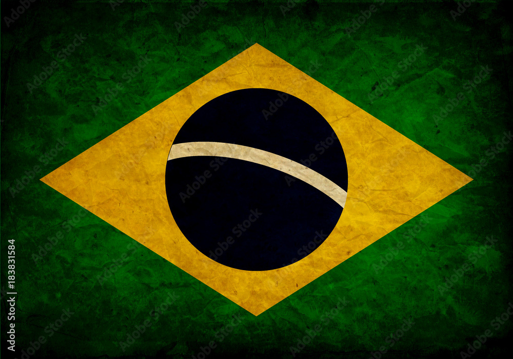 Bandeira Brasil Envelhecida Stock Illustration