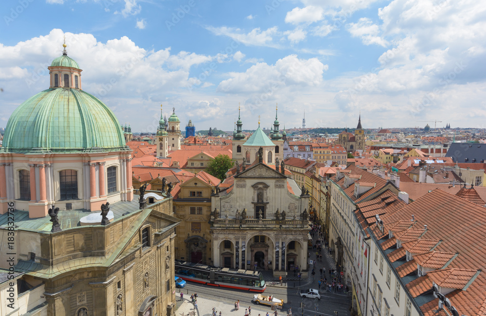 Prague CityScape as seen from Old Town Bridge Tower,Prague