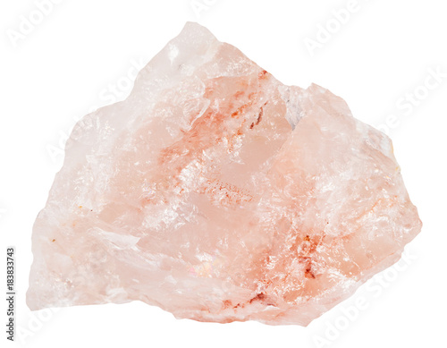crystalline rose quartz gemstone isolated