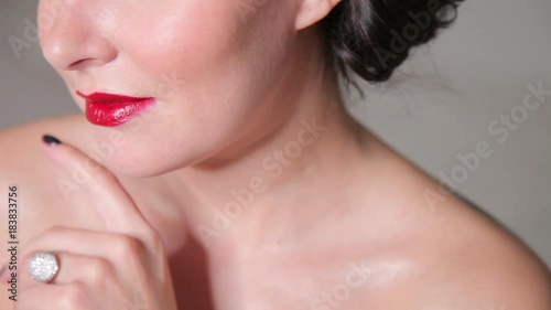 Crop alluring model posing sensually