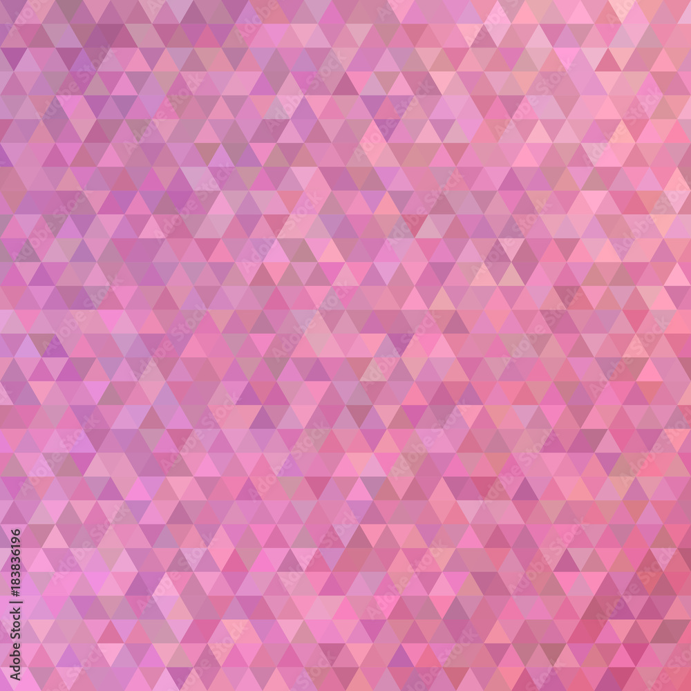 Pink polygonal abstract tiled triangle background - modern vector graphic design with regular triangles