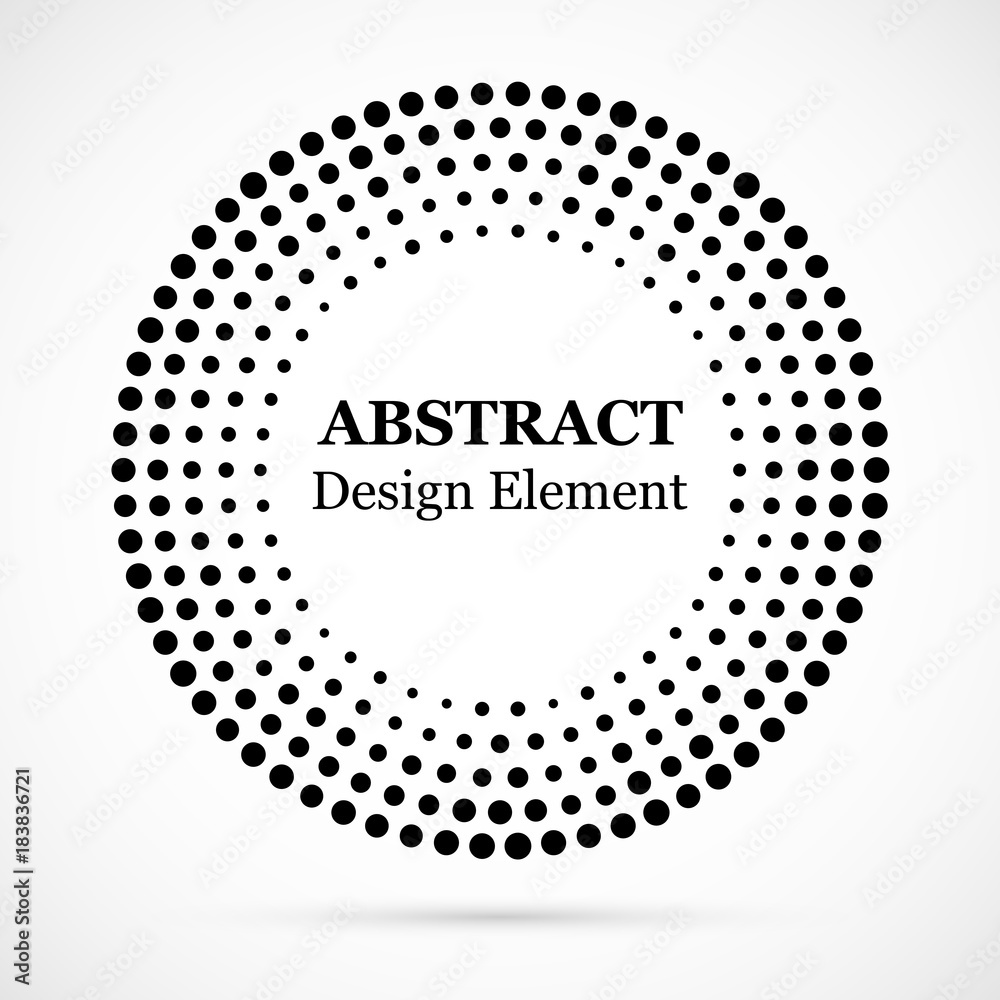 Halftone dotted background circularly distributed. Halftone effect vector pattern. Circle dots isolated on the white background. Halftone dotted background circularly distributed. Halftone effect vector pattern. Circle dots isolated on the white background.