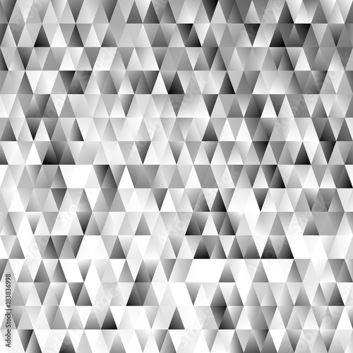 Geometric triangular polygon pattern background - modern gradient vector graphic design with grey triangles