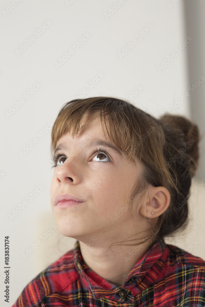 10 year old girl serious and thoughtful. 10 year old girl serious and thoughtful.