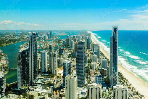 Fototapeta Gold Coast cityscape from skypoint observation deck