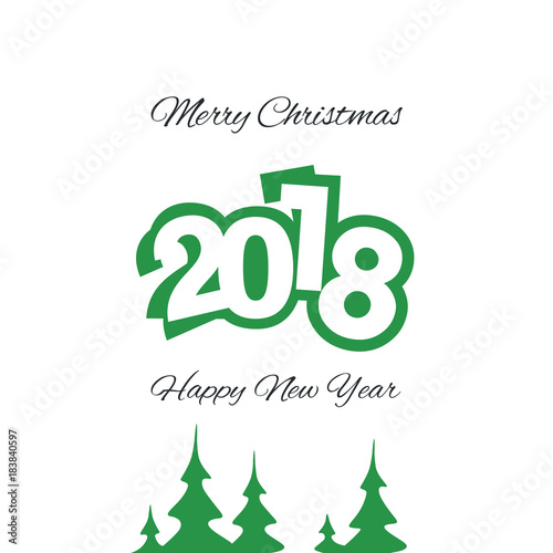 Vector 2018 Happy New Year isolated green logo icon