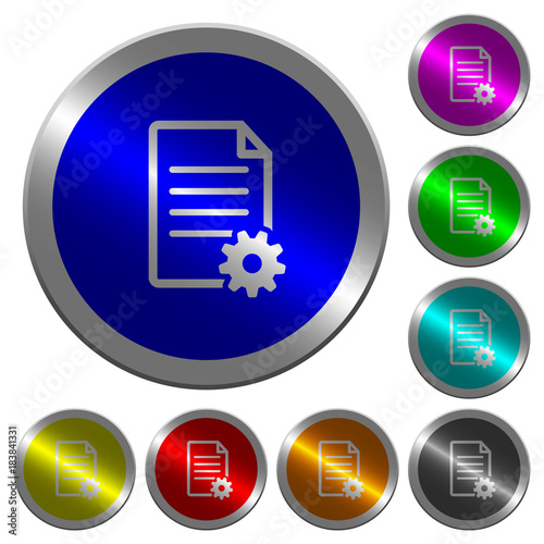 Document setup luminous coin-like round color buttons