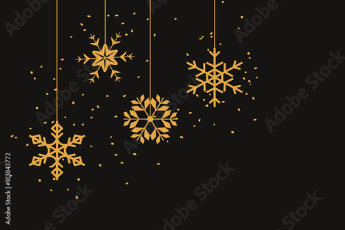 Schneeflocken goldene Anhänger