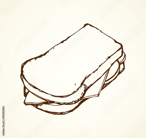 Loaf of long bread. Vector drawing