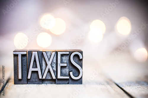 Taxes Concept Vintage Letterpress Type Theme