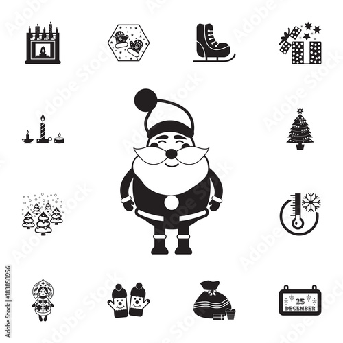 Funny Santa Claus character icon. Set of elements Christmas Holiday or New Year icons. Winter time premium quality graphic design collection icons for websites  web design