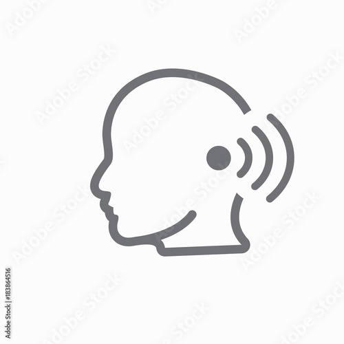 Ear and ear canal outline icon image for hearing / listening loss