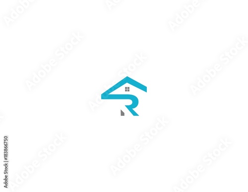 Letter R Roofing Property Creative Abstract Icon Logo Design Template