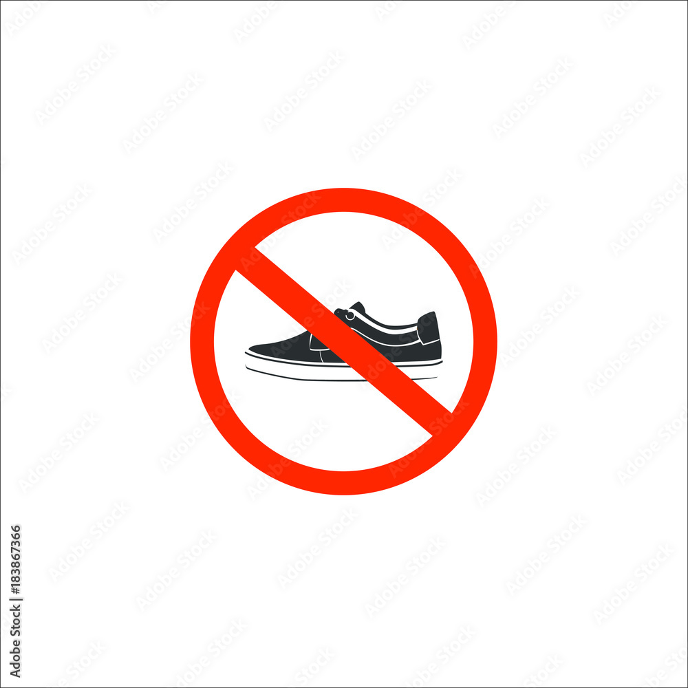 forbidden shoes sign. Vector Illustration