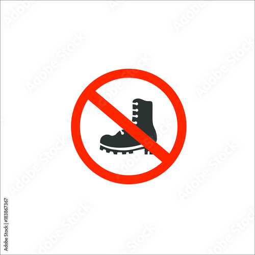 forbidden shoes sign. Vector Illustration
