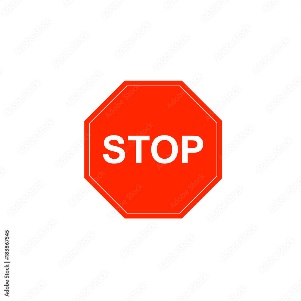 Road sign. Stop sign icon. Vector Illustration