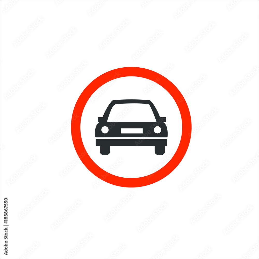 Road sign. Car icon. Vector Illustration