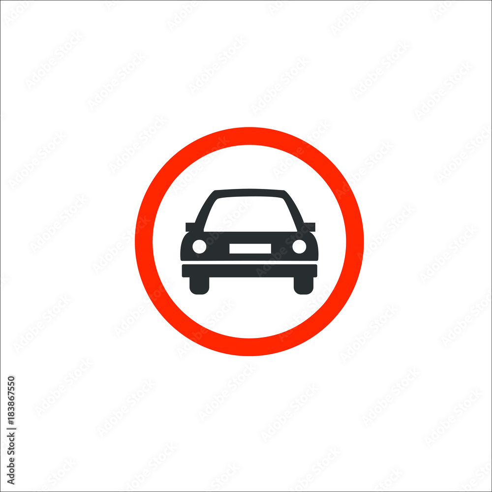 Road sign. Car icon. Vector Illustration Road sign. Car icon. Vector Illustration