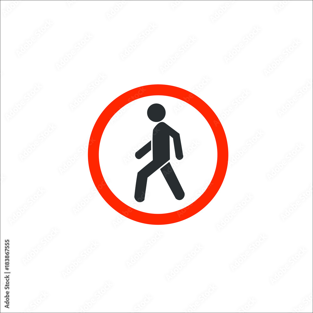 Road sign. Pedestrian icon. Vector Illustration Road sign. Pedestrian icon. Vector Illustration