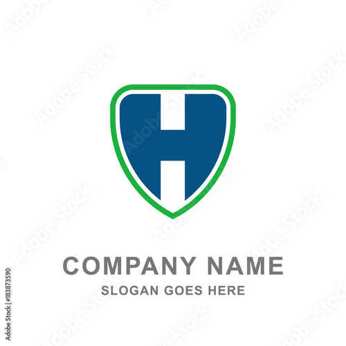 Letter H Badge Emblem Logo Vector