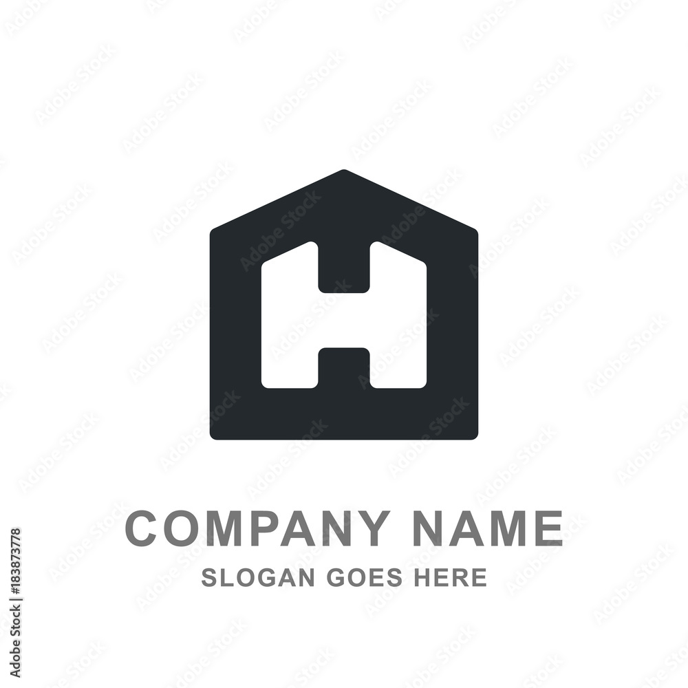 Letter H House Building Construction Logo Letter H House Building Construction Logo