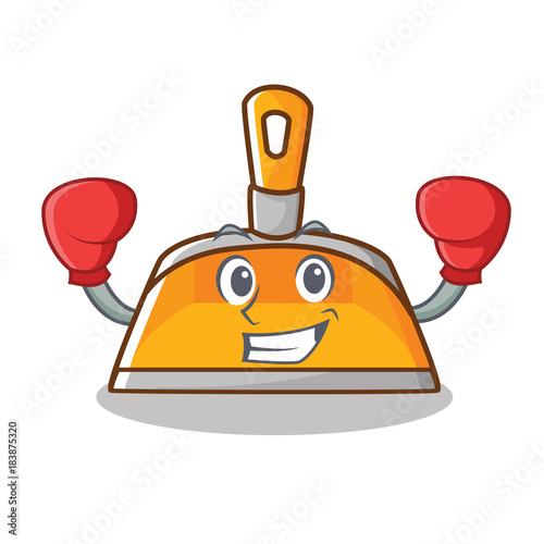 Boxing dustpan character cartoon style