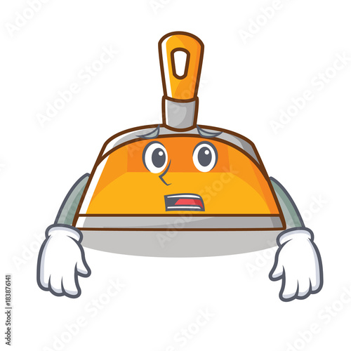 Afraid dustpan character cartoon style