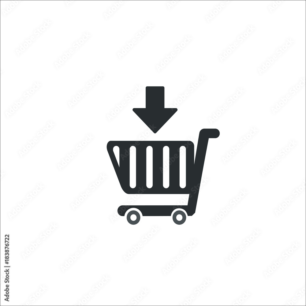 Shopping cart vector icon, supermarket trolley Shopping cart vector icon, supermarket trolley