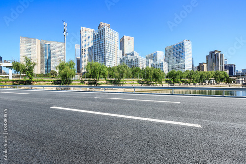 Asphalt road and modern city commercial buildings in Beijing,China © ABCDstock
