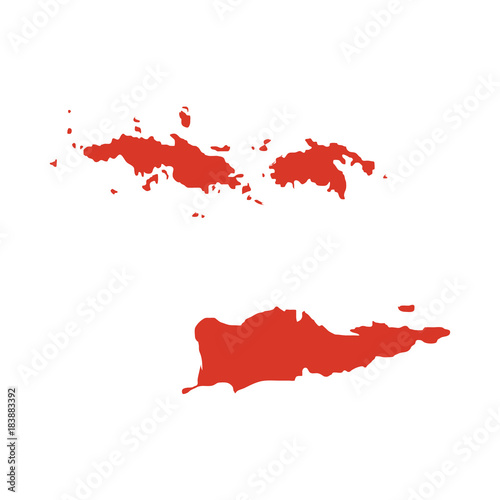 United States Virgin Islands, known as USVI vector map photo
