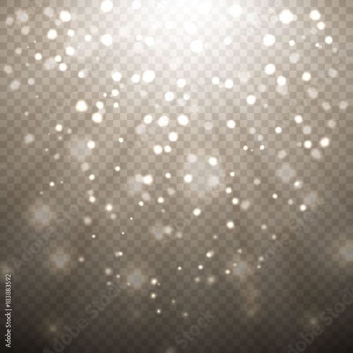 Golden Confetti Glitters. Vector Festive Illustration of Falling Shiny Particles And Stars
