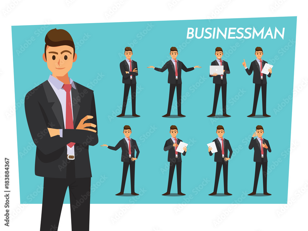 businessman set ,Vector illustration cartoon character. businessman set ,Vector illustration cartoon character.