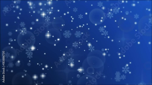 Wallpaper Mural New Year blue background with snowflakes and glowing particles Torontodigital.ca