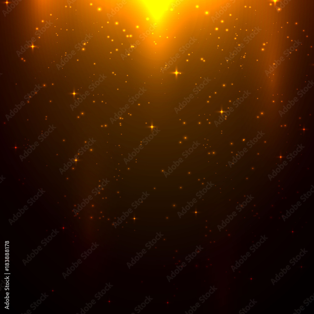 Vector gold glitter particles background effect for luxury greeting rich card. Sparkling texture. Star dust sparks in explosion on transparent background Vector gold glitter particles background effect for luxury greeting rich card. Sparkling texture. Star dust sparks in explosion on transparent background