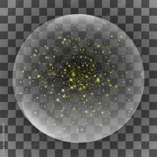 Crystal Glass Sphere Universe. Galaxy Marble. Vector illustration