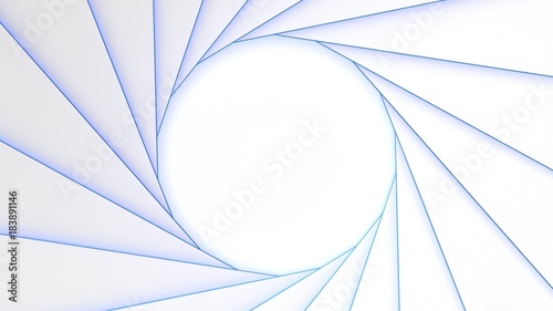 Blue Light pattern grid white background. 3d rendering