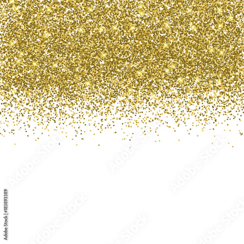 Particle explosion effect. Golden glitter texture. Space implosion