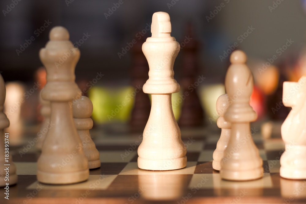 Chess photographed on a chess board Chess photographed on a chess board
