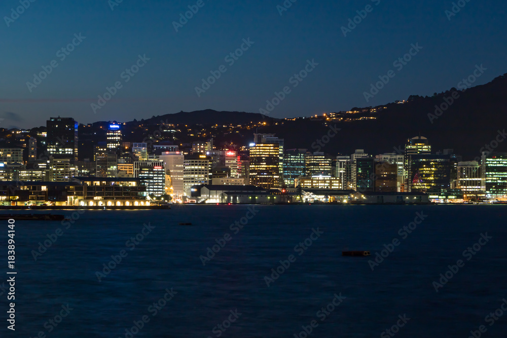 Fototapeta premium Wellington City Bay At Night 