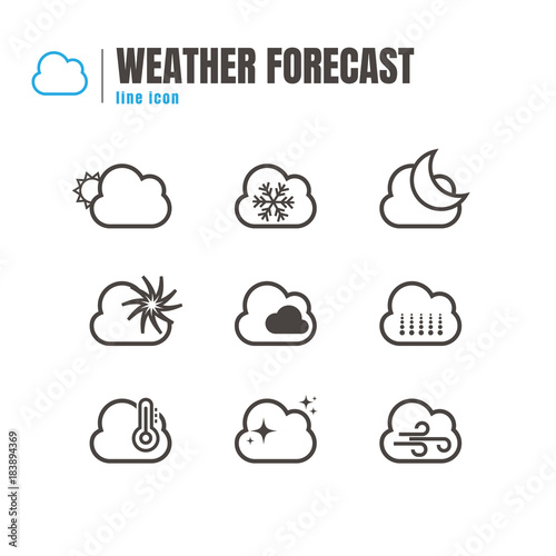 Weather Icons set. on white background. web. logo. vector illustration